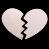 Sterling Silver Large Broken Heart, 2 pieces, 24g Sterling Silver Large Broken Heart, 2 pieces, 24g