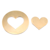 Brass Circle with Medium Classic Heart cut out, 24g Brass Circle with Medium Classic Heart cut out, 24g