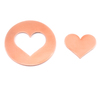 Copper Circle with Medium Classic Heart cut out, 24g Copper Circle with Medium Classic Heart cut out, 24g