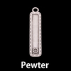 Pewter Stitched Edge Birthstone Rectangle Pendant Pewter Stitched Edge Birthstone Rectangle Pendant