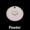 Pewter Stitched Edge Circle Pendant with Lil Heart Pewter Stitched Edge Circle Pendant with Lil Heart