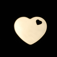 Gold Filled Medium Heart with Heart Shaped Hole, 24g Gold Filled Medium Heart with Heart Shaped Hole, 24g