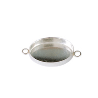 Sterling Silver Oval Bezel Cup with 2 Loops Sterling Silver Oval Bezel Cup with 2 Loops