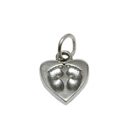 Sterling Silver Heart with Baby Feet Charm Sterling Silver Heart with Baby Feet Charm