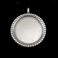 Sterling Silver Circle with Dotted Edge, Large Sterling Silver Circle with Dotted Edge, Large