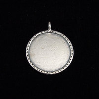 Sterling Silver Circle with Textured Edge, Medium Sterling Silver Circle with Textured Edge, Medium
