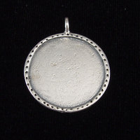 Sterling Silver Circle with Textured Edge, Large Sterling Silver Circle with Textured Edge, Large