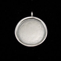 Sterling Silver Circle with Smooth Raised Edge, Large Sterling Silver Circle with Smooth Raised Edge, Large