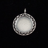 Sterling Silver Filigree Edge Pendant, Medium Sterling Silver Filigree Edge Pendant, Medium