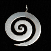 Sterling Silver Large Spiral Pendant 1 1/8" (28.5mm) Sterling Silver Large Spiral Pendant 1 1/8" (28.5mm)