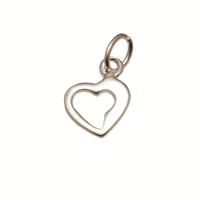 Sterling Silver Tiny Open Heart Charm with Jump Ring Sterling Silver Tiny Open Heart Charm with Jump Ring