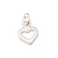 Sterling Silver Tiny Open Heart Charm with Top Loop Sterling Silver Tiny Open Heart Charm with Top Loop