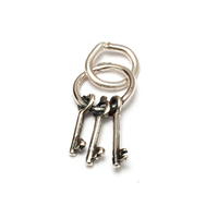 Sterling Silver 3 Keys on Keyring Charm Sterling Silver 3 Keys on Keyring Charm