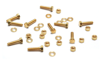 Mini Brass Hex Nuts, Washers and Bolts, 1/4", 10 sets Mini Brass Hex Nuts, Washers and Bolts, 1/4", 10 sets