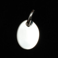 Sterling Silver Thick Oval Pendant, 16g Sterling Silver Thick Oval Pendant, 16g