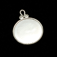 Sterling Silver Circle Pendant with Raised Edge Sterling Silver Circle Pendant with Raised Edge
