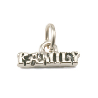 Sterling Silver "Family" Charm with Attached Jump Ring Sterling Silver "Family" Charm with Attached Jump Ring