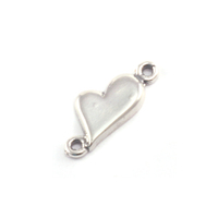 Sterling Silver Asymmetrical Heart Link with Two Loops Sterling Silver Asymmetrical Heart Link with Two Loops