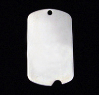Sterling Silver Large Notched Dog Tag, 20g Sterling Silver Large Notched Dog Tag, 20g