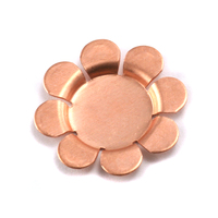 Copper Recessed 8 Petal Flower Blank, 24g Copper Recessed 8 Petal Flower Blank, 24g