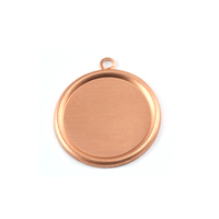 Copper 5/8" (16mm) Pressed Circle w/Raised Edge Copper 5/8" (16mm) Pressed Circle w/Raised Edge