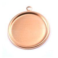 Copper 1 1/8" (29mm) Pressed Circle w/Raised Edge Copper 1 1/8" (29mm) Pressed Circle w/Raised Edge