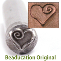 Large Heart with Spiral Stamp (7.5mm)-Beaducation Original Large Heart with Spiral Stamp (7.5mm)-Beaducation Original