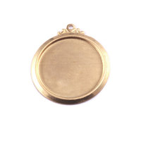 Brass 5/8" (16mm) Pressed Circle w/Ornate Loop Brass 5/8" (16mm) Pressed Circle w/Ornate Loop