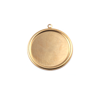 Brass 5/8" (16mm) Pressed Circle w/Raised Edge Brass 5/8" (16mm) Pressed Circle w/Raised Edge