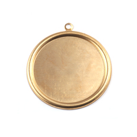 Brass 7/8" (22mm) Pressed Circle w/Raised Edge Brass 7/8" (22mm) Pressed Circle w/Raised Edge