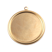 Brass 1 1/8" (29mm) Pressed Circle w/Raised Edge Brass 1 1/8" (29mm) Pressed Circle w/Raised Edge
