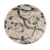 Anodized Aluminum 1" Circle, Black Design #2, 22g Anodized Aluminum 1" Circle, Black Design #2, 22g