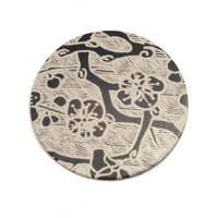 Anodized Aluminum 3/4" Circle, Black Design #2, 22g Anodized Aluminum 3/4" Circle, Black Design #2, 22g