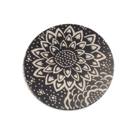 Anodized Aluminum 5/8" Circle, Black Design #3, 22g Anodized Aluminum 5/8" Circle, Black Design #3, 22g