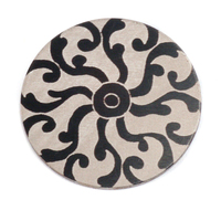 Anodized Aluminum 1" Circle, Black Design #8, 22g Anodized Aluminum 1" Circle, Black Design #8, 22g