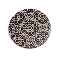 Anodized Aluminum 3/4" Circle, Black Design #11, 22g Anodized Aluminum 3/4" Circle, Black Design #11, 22g