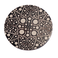 Anodized Aluminum 1" Circle, Black Design #16, 22g Anodized Aluminum 1" Circle, Black Design #16, 22g