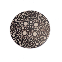 Anodized Aluminum 5/8" Circle, Black Design #16, 22g Anodized Aluminum 5/8" Circle, Black Design #16, 22g