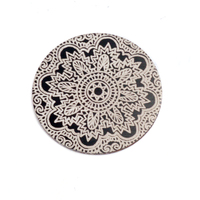Anodized Aluminum 5/8" Circle, Black Design #17, 22g Anodized Aluminum 5/8" Circle, Black Design #17, 22g