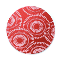 Anodized Aluminum 1" Circle, Red Design #7, 22g Anodized Aluminum 1" Circle, Red Design #7, 22g