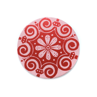 Anodized Aluminum 3/4" Circle, Red Design #4, 22g Anodized Aluminum 3/4" Circle, Red Design #4, 22g