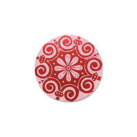 Anodized Aluminum 5/8" Circle, Red Design #4, 22g Anodized Aluminum 5/8" Circle, Red Design #4, 22g