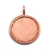 Copper Circle with Textured Edge, Medium Copper Circle with Textured Edge, Medium