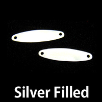 Silver Filled Long Oval Connectors with 2 Holes, 24g Silver Filled Long Oval Connectors with 2 Holes, 24g