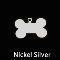 Nickel Silver Small Dog Bone with Top Loop, 24g Nickel Silver Small Dog Bone with Top Loop, 24g