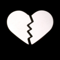Sterling Silver Broken Heart, 2 pieces, 24g Sterling Silver Broken Heart, 2 pieces, 24g