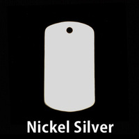 Nickel Silver Medium Dog Tag (no notch), 24g Nickel Silver Medium Dog Tag (no notch), 24g