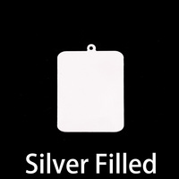 Silver Filled Rounded Rectangle w/ Top Loop, 24g Silver Filled Rounded Rectangle w/ Top Loop, 24g
