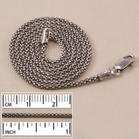 Sterling Silver Popcorn Chain, Oxidized, 16" Sterling Silver Popcorn Chain, Oxidized, 16"