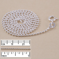 Sterling Silver Ball Chain, 1.5mm, 16" Sterling Silver Ball Chain, 1.5mm, 16"